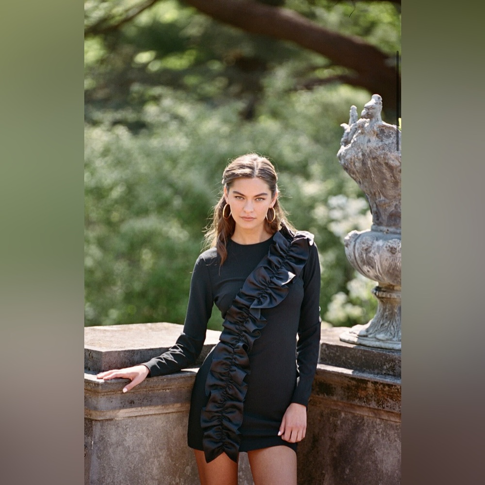 Hutch Folly Dress Black Crepe XS